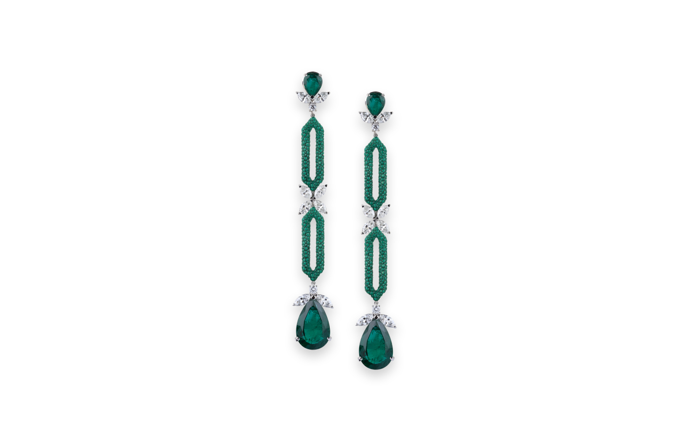  Fabioi Salini earrings in gold, titanium, carved jade and diamond 