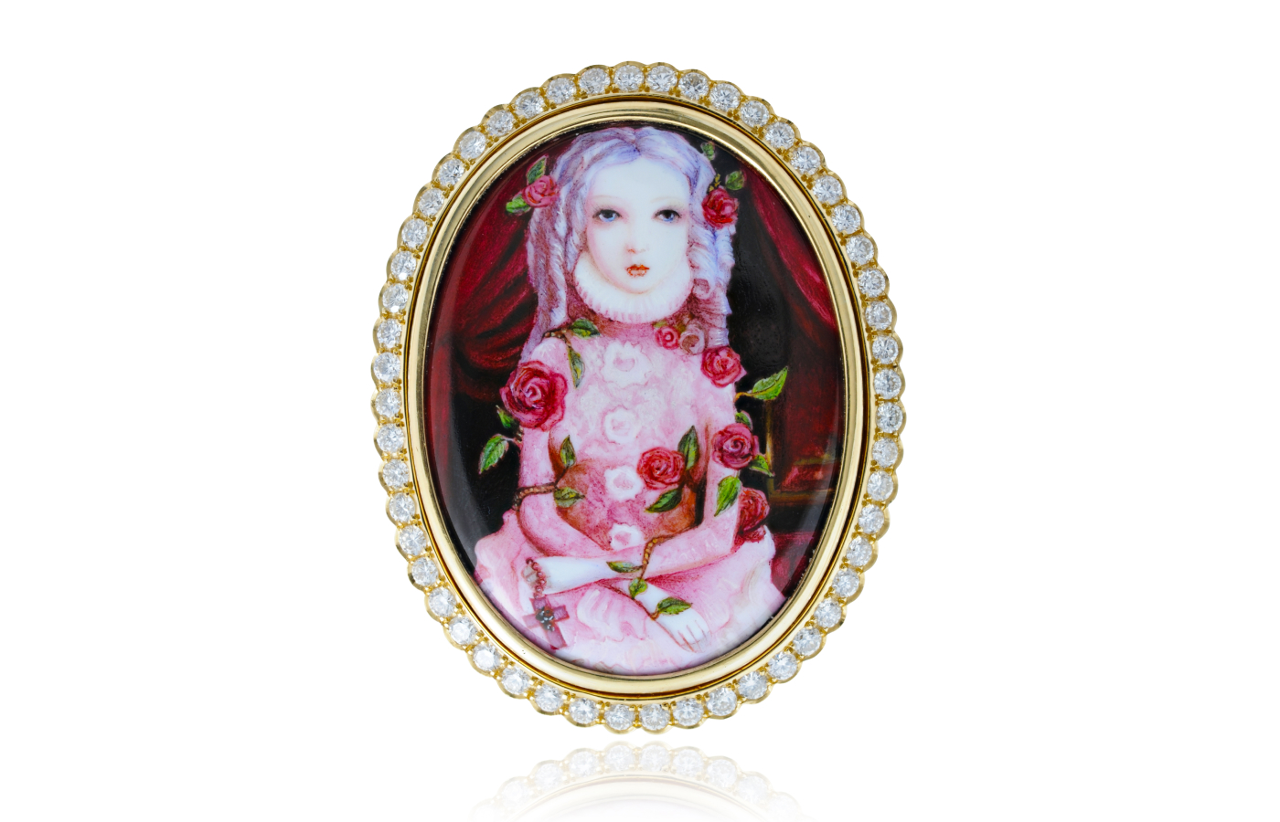  Lydia Courteille A Cassandre ring in gold, enamel and diamond from the A Natalie collection