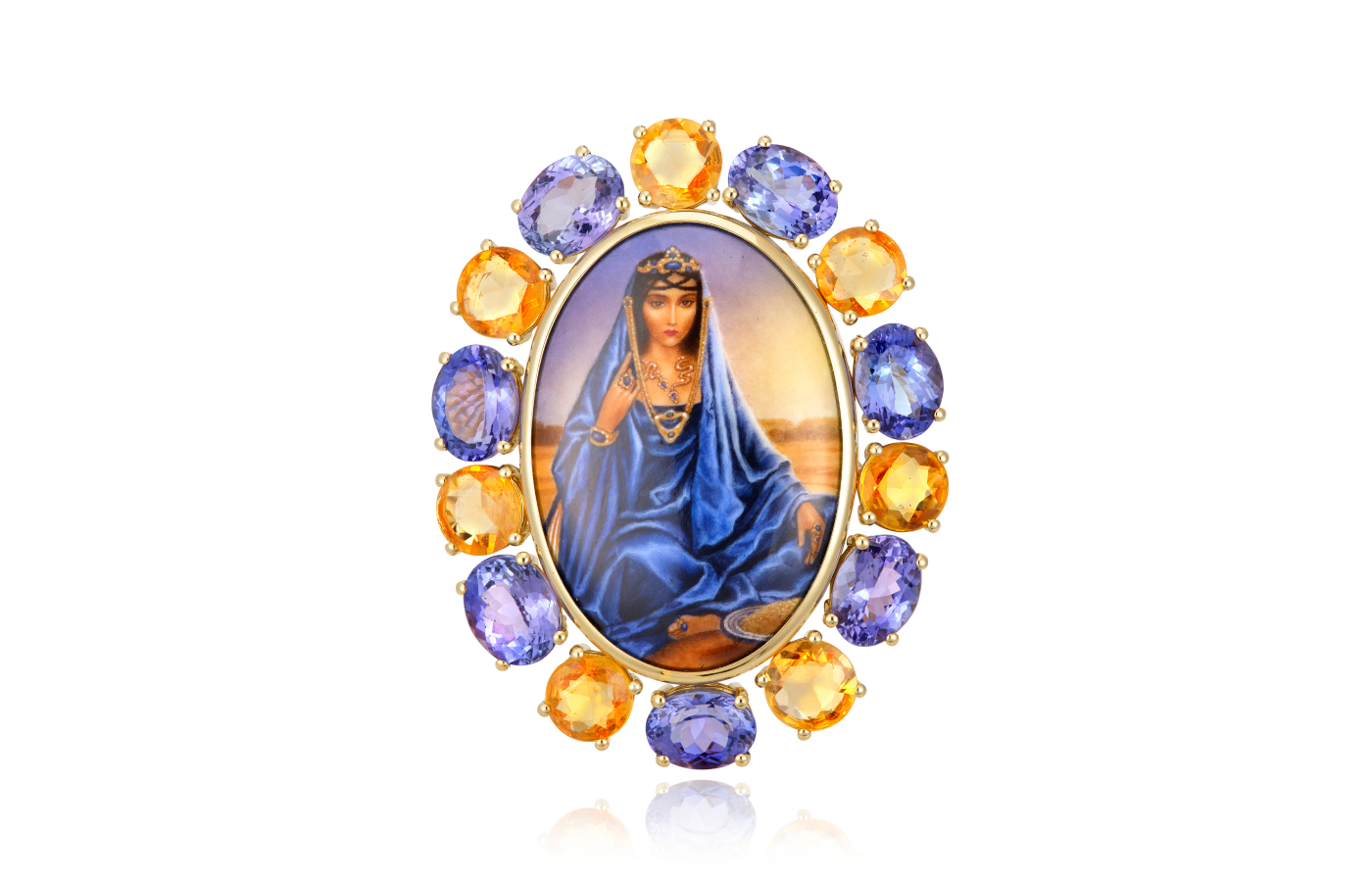  Lydia Courteille Caravan ring in gold, enamel, sapphire and tanzanite from the A Natalie collection