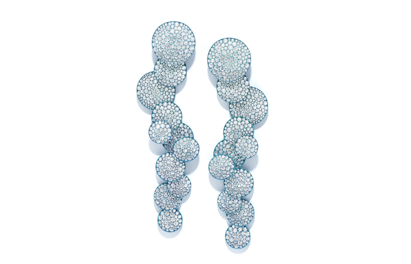  Glenn Spiro  Sunrise earrings in green titanium and diamond 