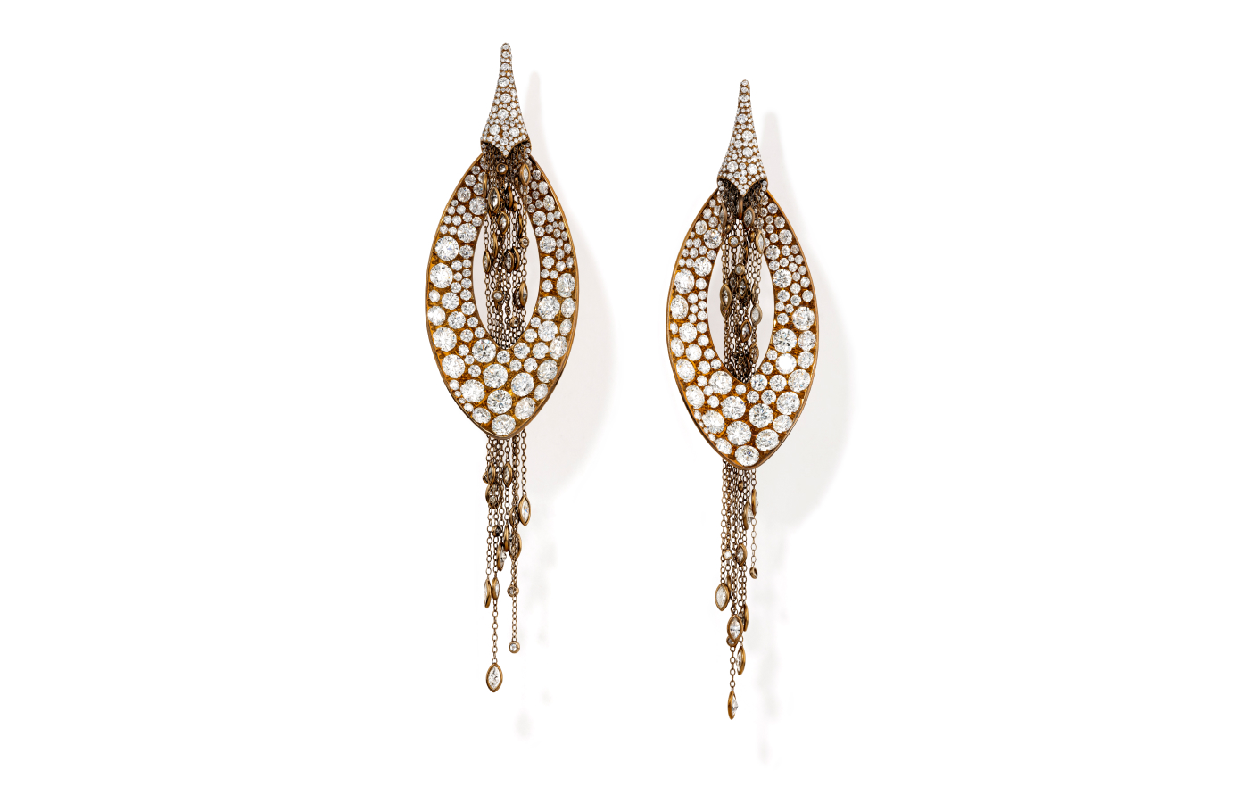  Glenn Spiro Waterfall earrings in titanium and diamond 