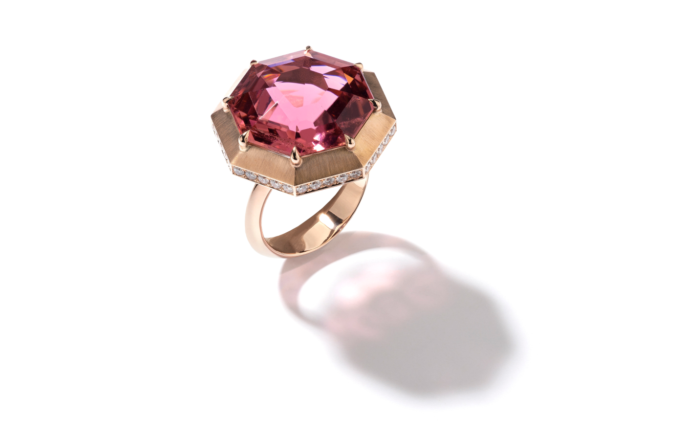  Glenn Spiro ring in rose gold, a  14.40-ct tourmaline and diamond