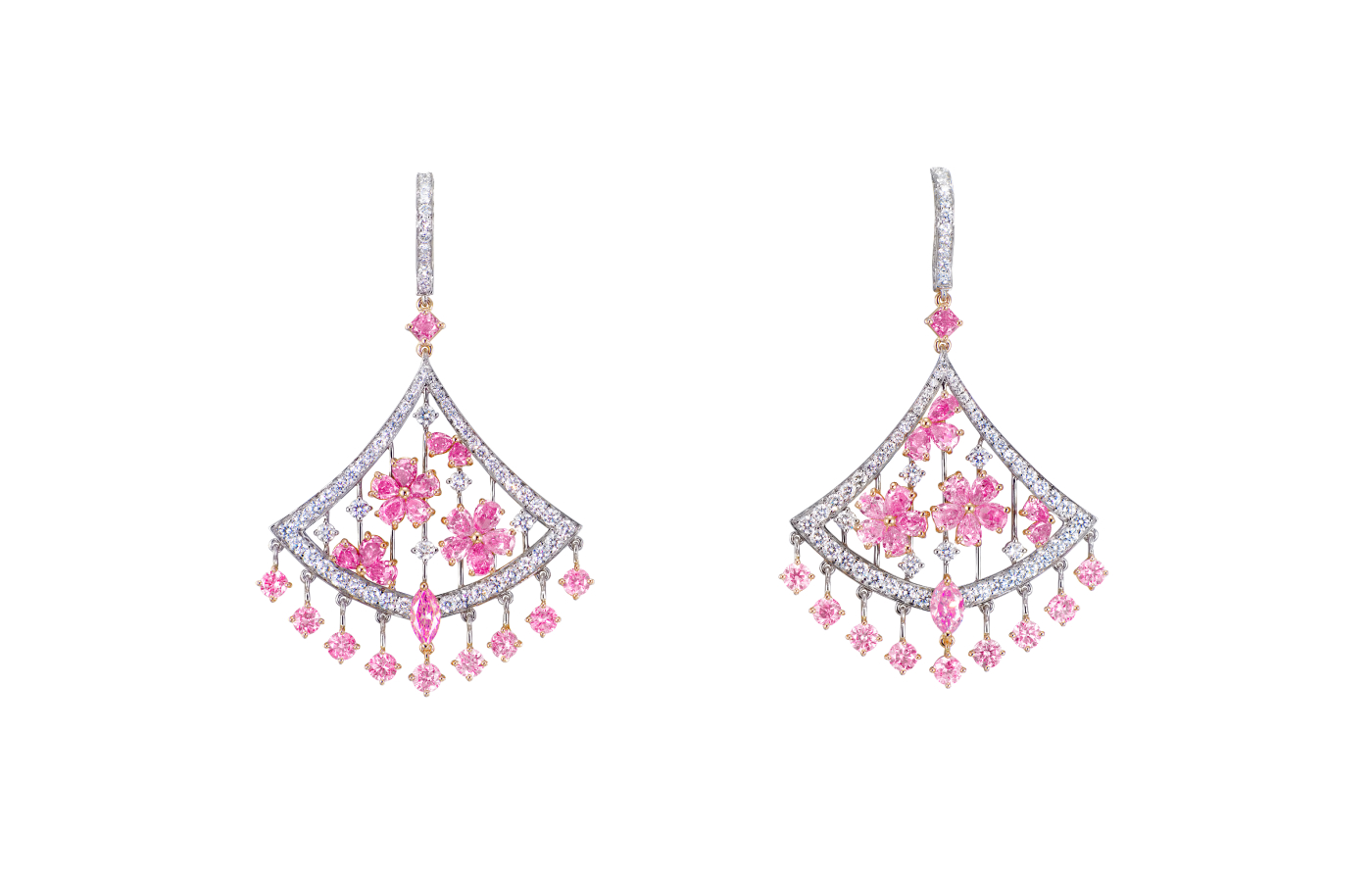  The Cherry Blossom pink diamond earrings by Ronald Abram