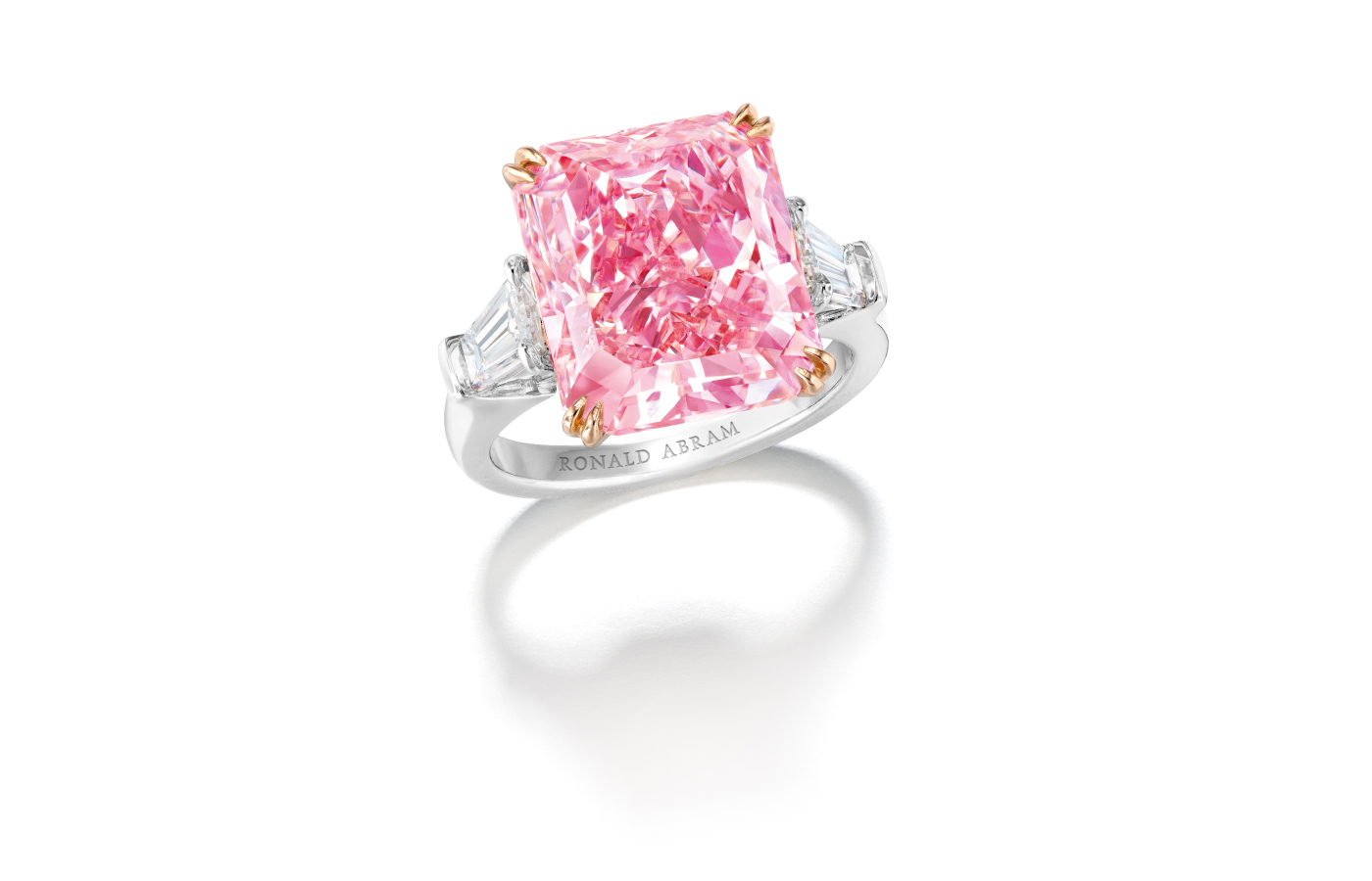  A 10.24 carat fancy intense purplish-pink diamond ring by Ronald Abram