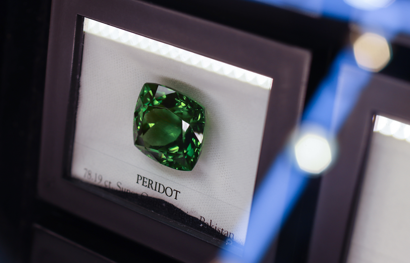 A 78.19 peridot from Pakistan presented by Constantin Wild in Hong Kong 