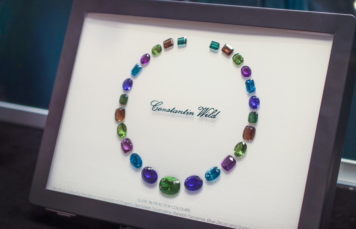 A suite of 'peacock' gemstones presented by Constantin Wild in Hong Kong 