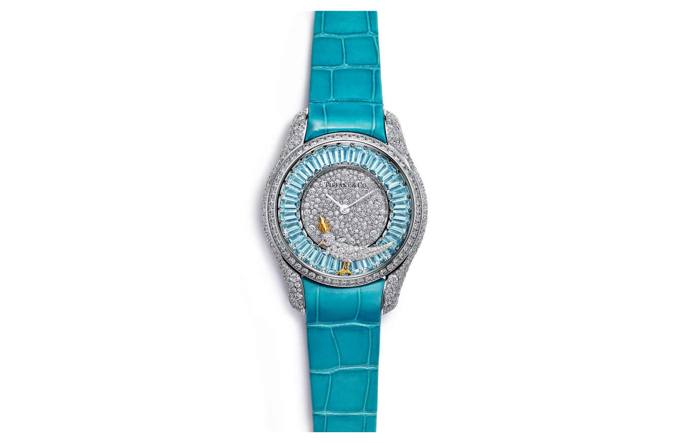 Tiffany & Co. Bird on a Rock watch in white gold, platinum, aquamarine and diamond