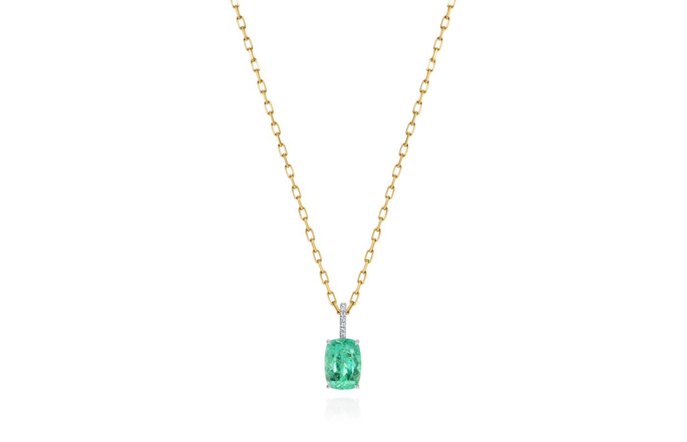  This necklace by Inés Nieto is set with a Paraiba tourmaline in a striking shade of ocean green