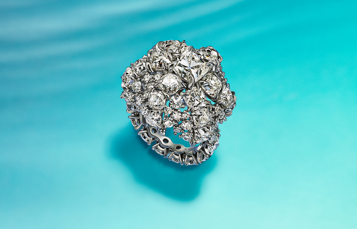  Tiffany & Co. Starfish ring in platinum with a diamond of over 2 carats and diamonds from the 2023 Blue Book High Jewellery collection