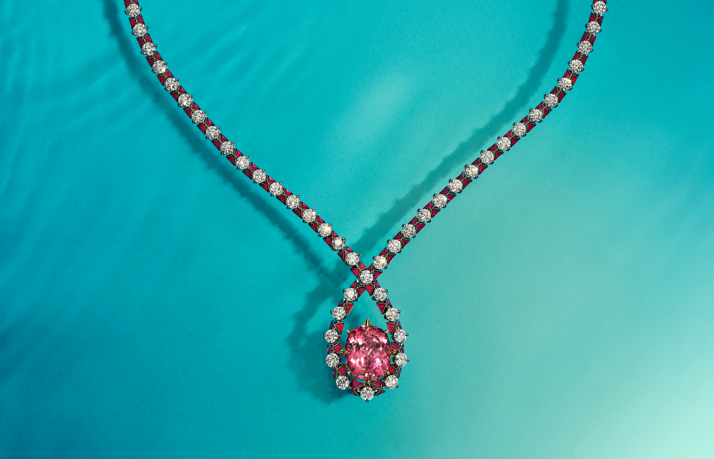  Tiffany & Co. Star Urchin pendant in platinum and 18k yellow gold with an Imperial topaz of over 10 carats, carnelians and diamonds from the 2023 Blue Book collection