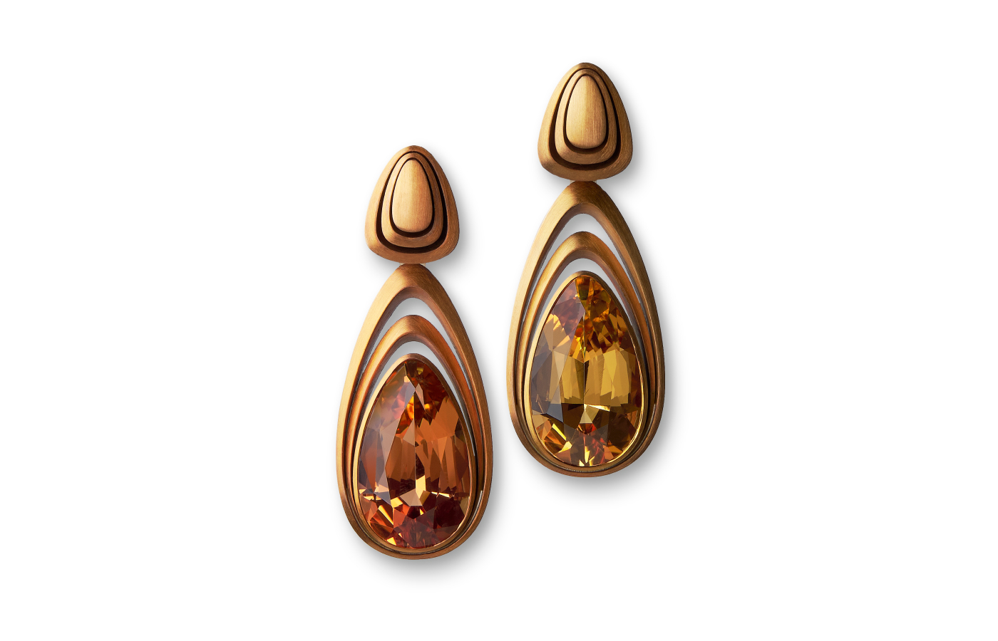  Hemmerle earrings in white gold, bronze and topaz