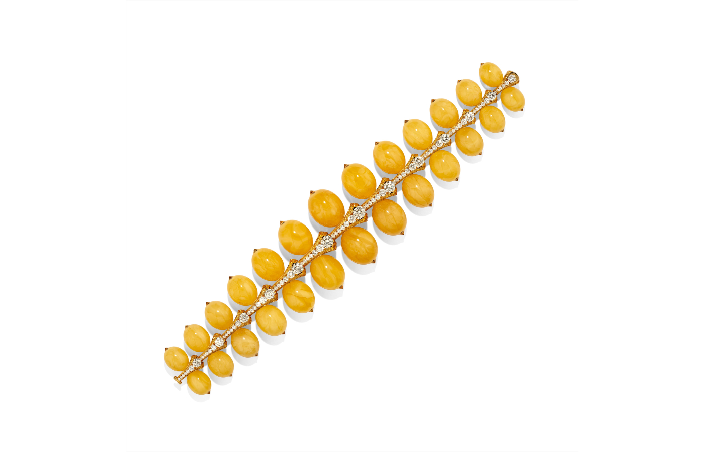  Glenn Spiro Materials of the Old World bracelet in gold, antique amber beads, sapphire and diamond