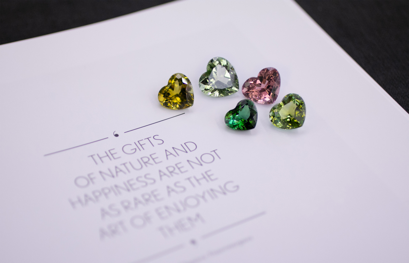  Heart-shaped coloured gemstones by Groh + Ripp