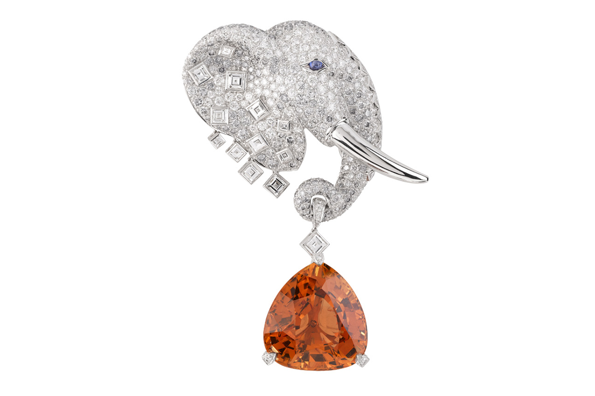 Van Cleef & Arpels Les Voyages Extraordinaires Maximus clip with Imperial topaz