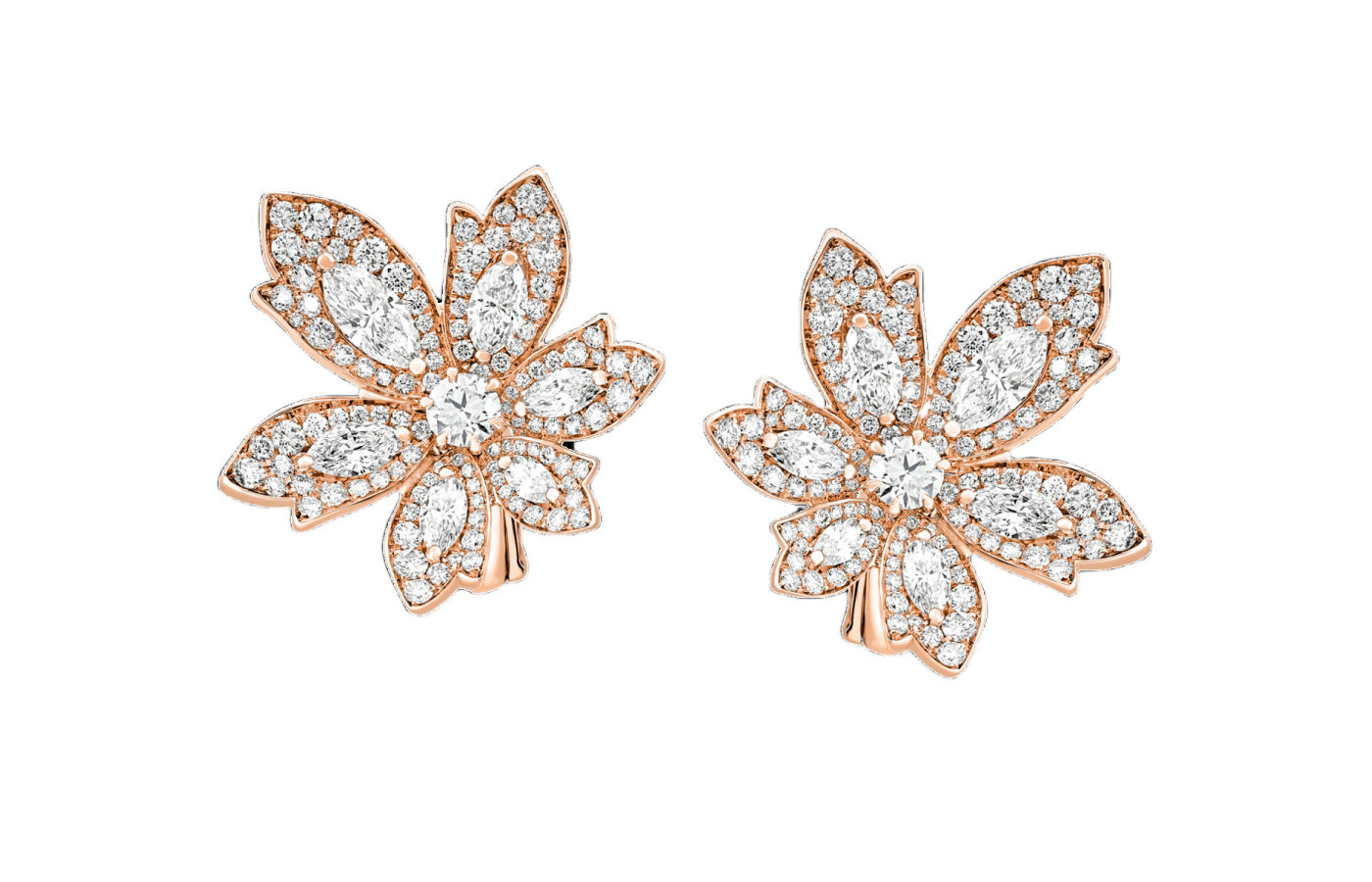 David Morris Palm stud earrings in 18k rose gold 