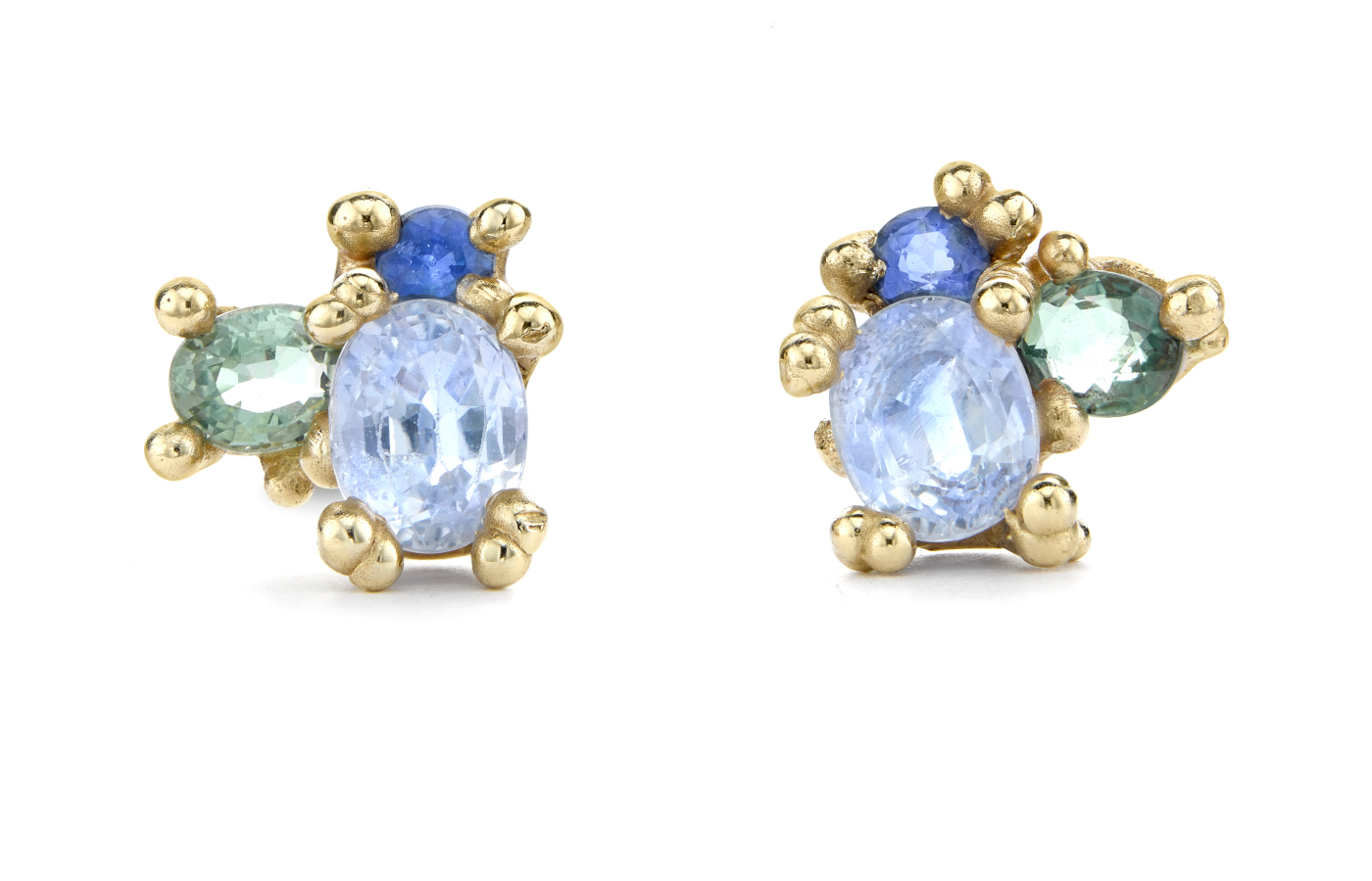  Sapphire cluster stud earrings by Ruth Tomlinson