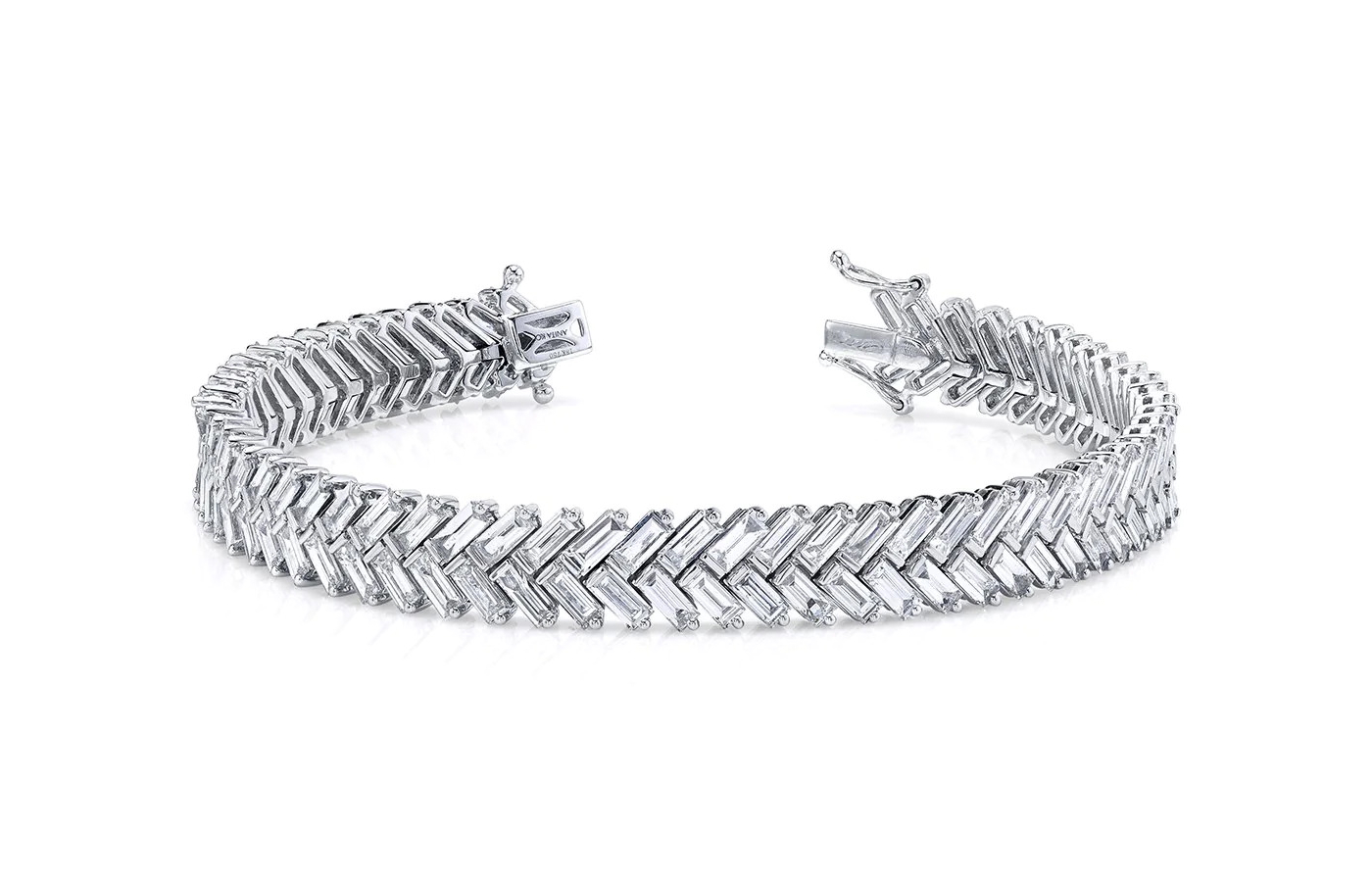  Anita Ko Zipper diamond-set tennis bracelet with 9.17 carats of baguette-cut diamonds 