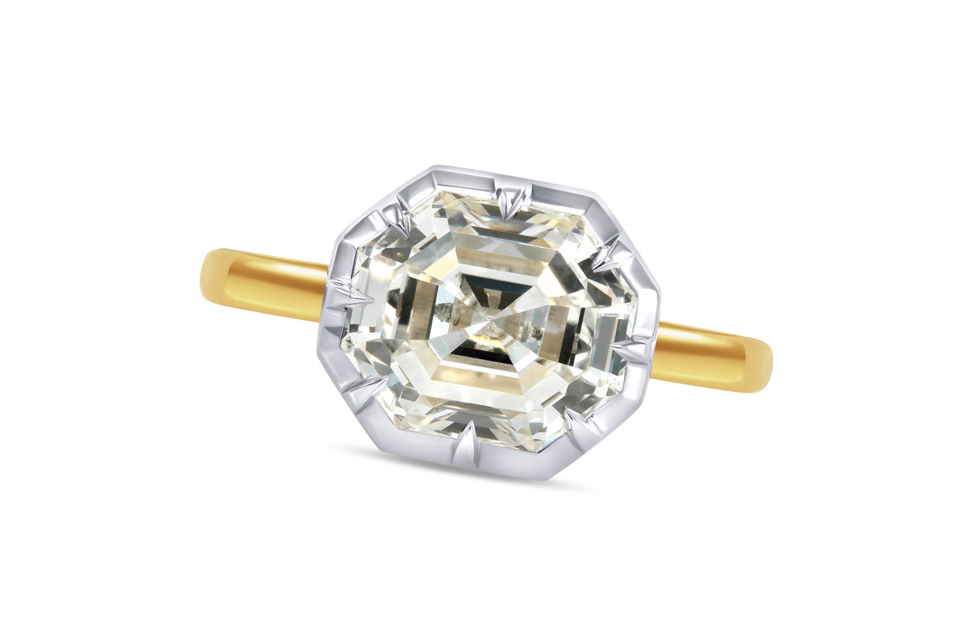  A custom-made antique emerald-cut diamond ring crafted by IceRock Diamonds