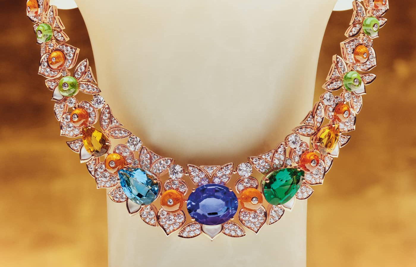 Roman Splendor multi-coloured gemstone necklace from the Bulgari Mediterranea High Jewellery Collection