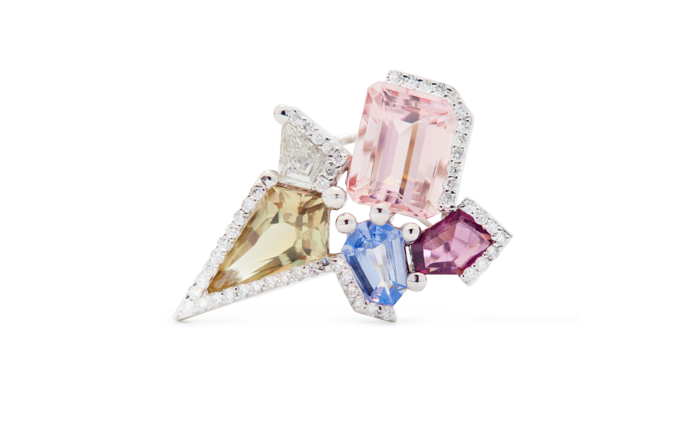  Multi-gemstone Bouquet brooch by Faith Jewels