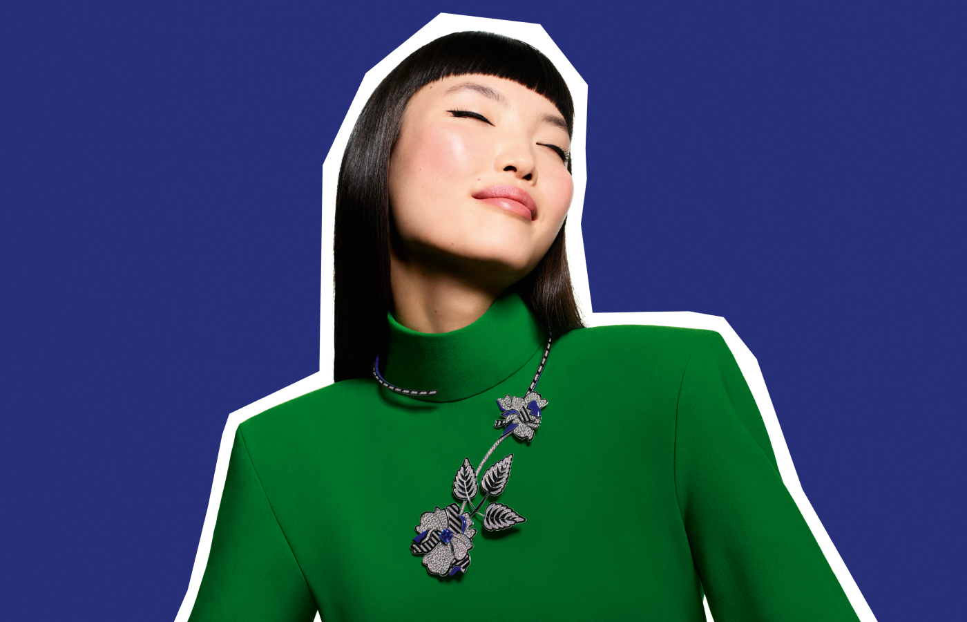 Boucheron Once in a Blue Moon necklace in white gold, tanzanite and diamond from the More is More High Jewellery collection