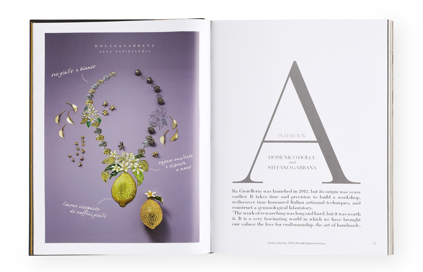  The Dolce & Gabbana Alta Gioielleria Masterpieces of high Jewellery book includes indepth interview with Domenico Dolce and Stephano Gabbana 