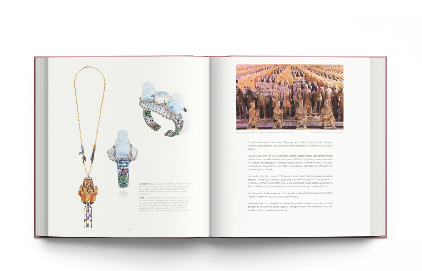  Readers are given detailed product descriptions of each piece with the materials and carat weights of important stones  