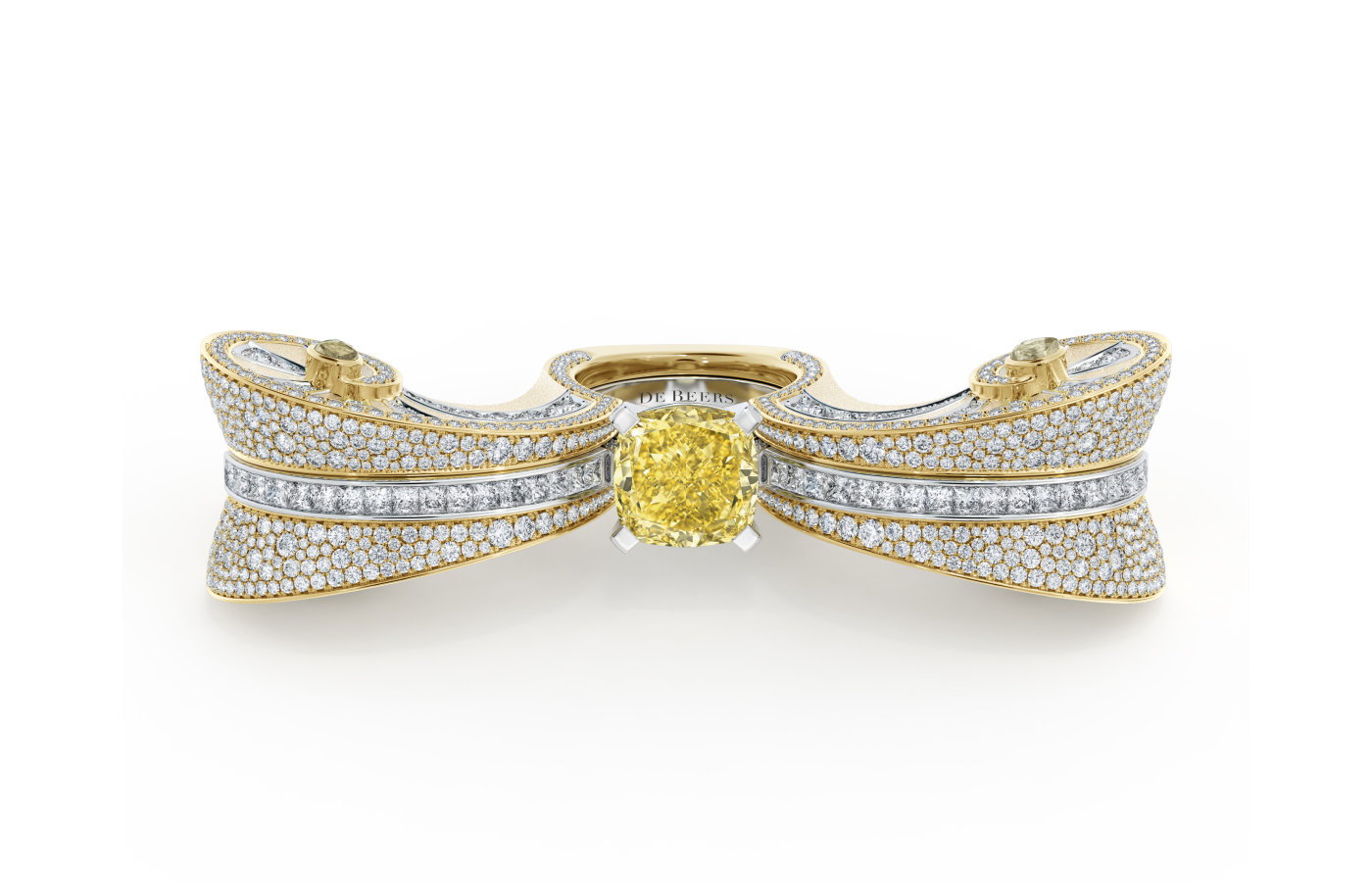  De Beers Summer Masterpiece Diamond & Jacket ring with a 7.61-carat fancy vivid yellow diamond from the Metamorphosis High Jewellery collection