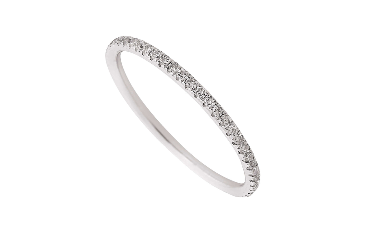 Ileana Makri Thread Band with white diamonds in 18k gold from the Classic collection