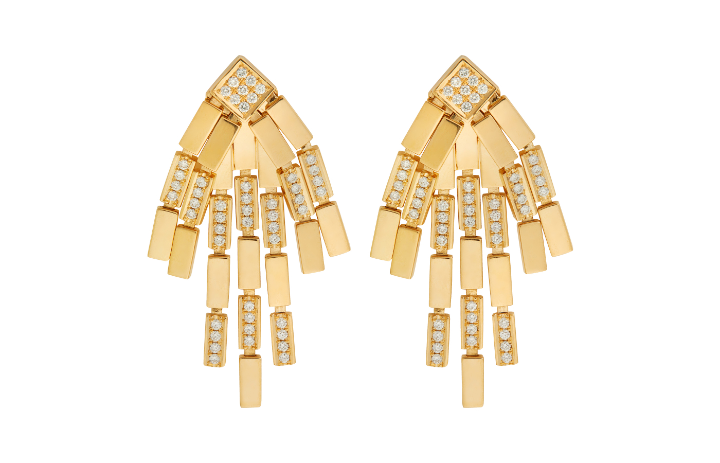  Ileana Makri Rapid earrings from the Cascade collection with 1.22-carats of diamonds in 18k yellow gold