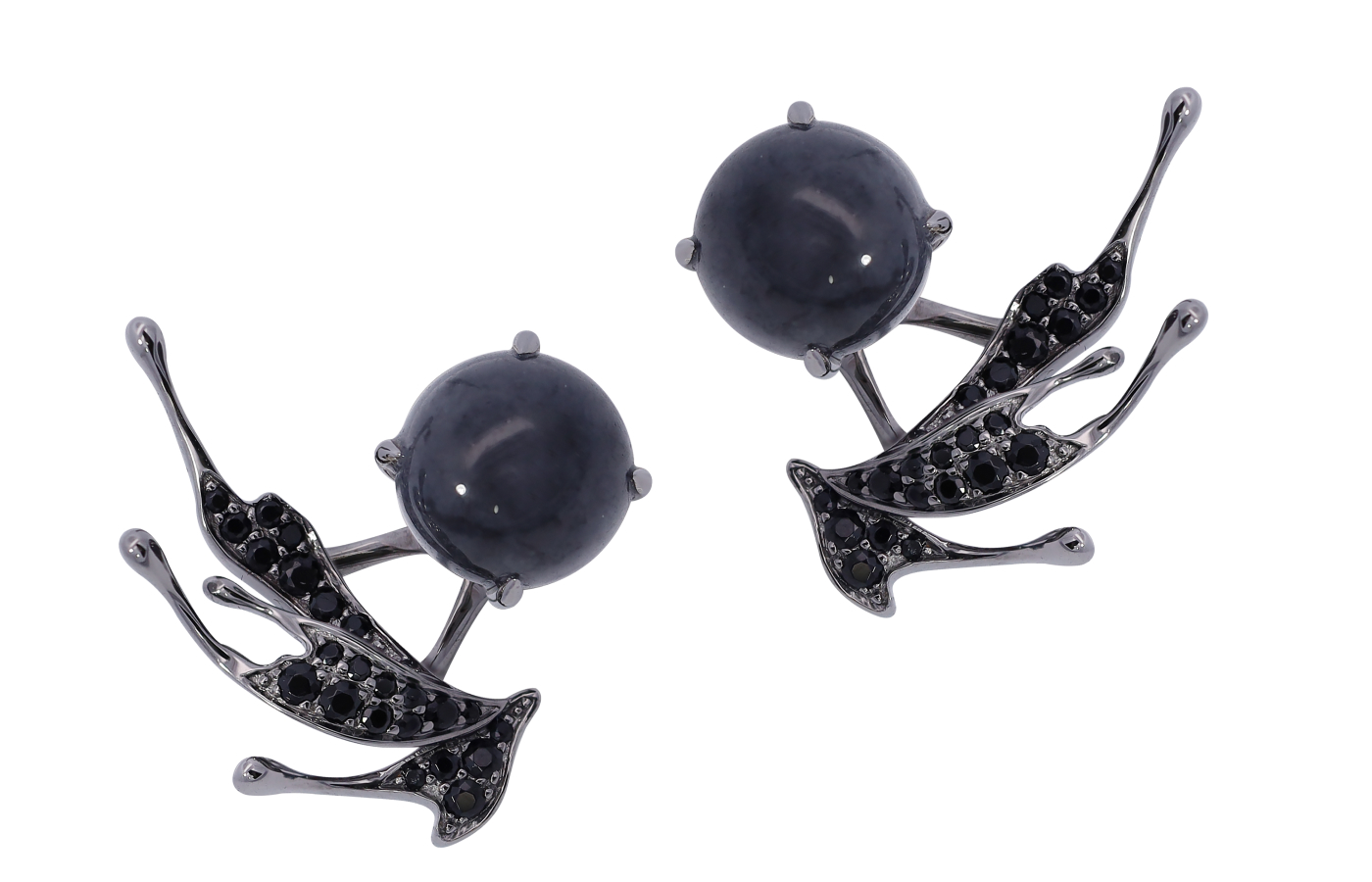  Simone Jewels Simone X Tomo ear jackets in blackened gold, black jade and black spinel