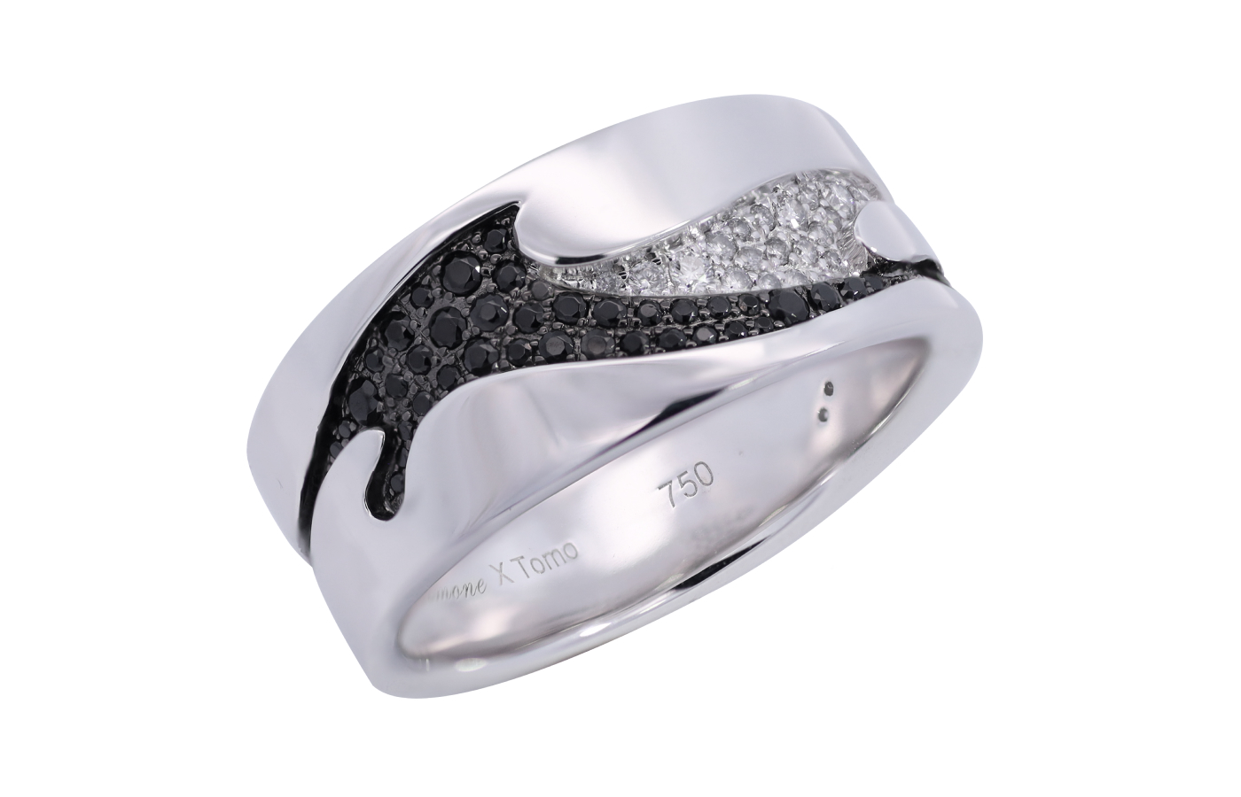  Simone Jewels Simone X Tomo ring in white gold, black spinel and diamond
