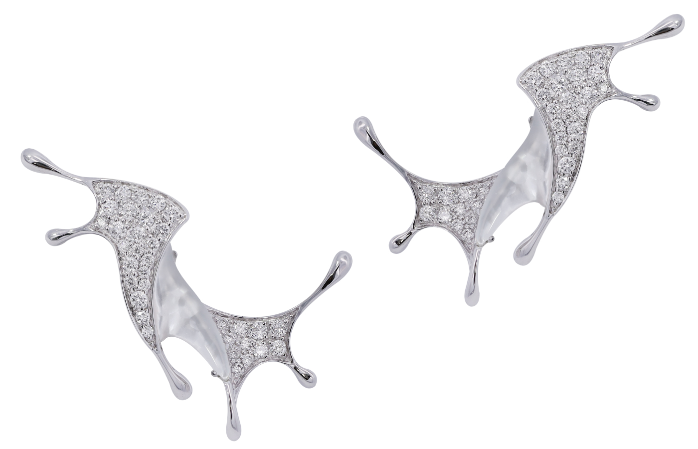  Simone Jewels Simone X Tomo earrings in white gold, mother-of-pearl and diamond