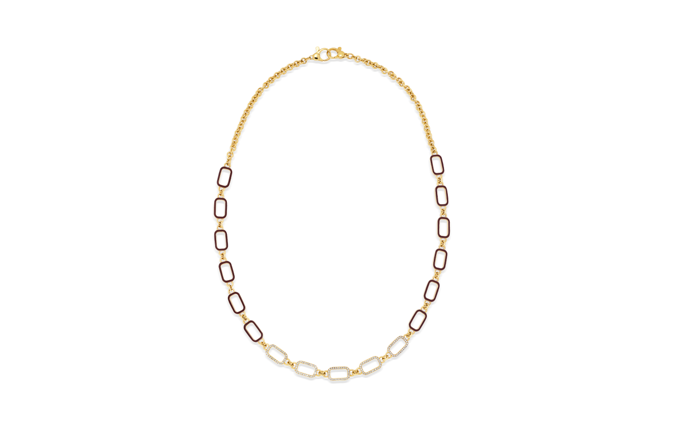  Misahara signature Chain City necklace in gold, enamel and diamond