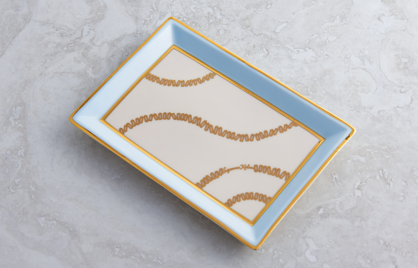  Suzanne Kalan X Jonathan Adler Jewellery Tray featuring the Suzanne Kalan diamond baguette-cut pattern