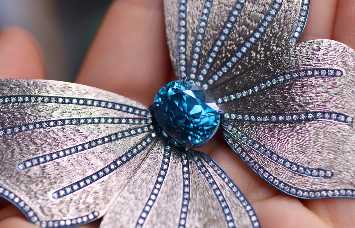  Blue zircon is an underappreciated stone, which is why Katerina Perez was drawn to this electric blue gem