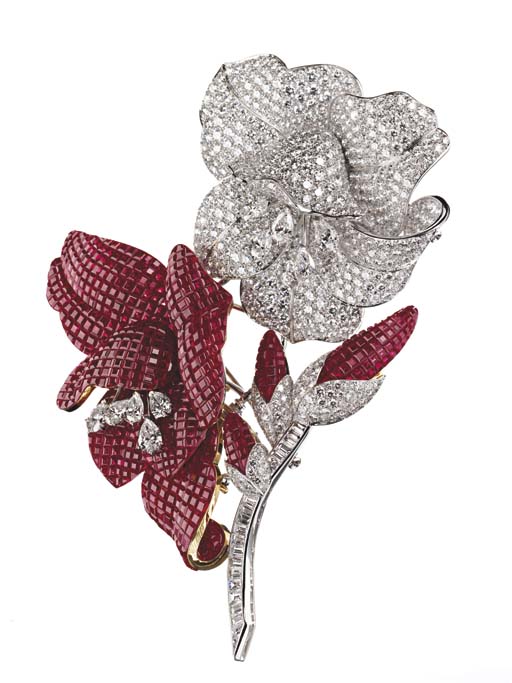 потайное крепление драгоценных камней Van Cleef&Arpels драгоценности ювелирные украшения брошь