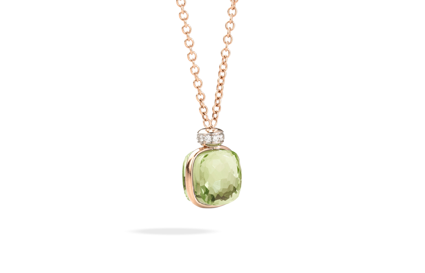  Pomellato Nudo necklace in rose gold, prasiolite and diamond