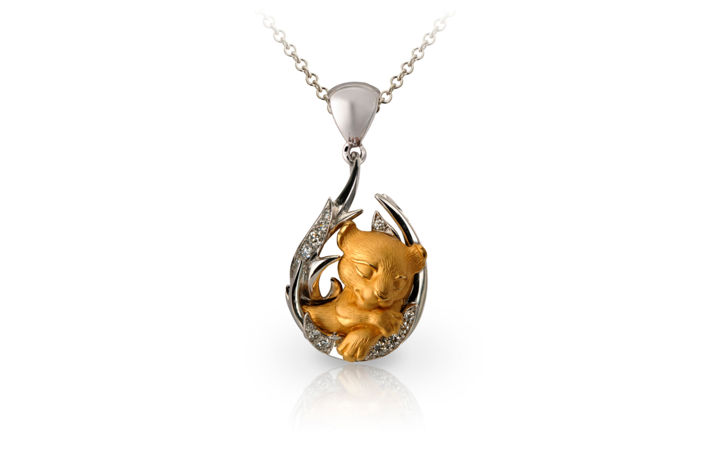 Carrera Y Carrera Dream Lion necklace in gold, white gold and diamond from the Dreams collection