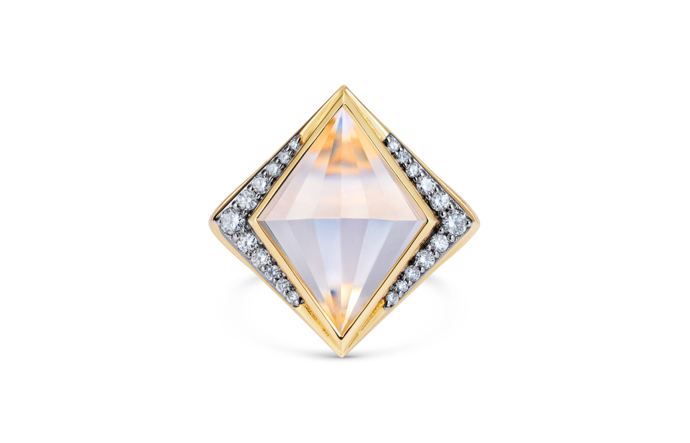  Noor Fares Verdana ring in gold, quartz, sapphire and diamond