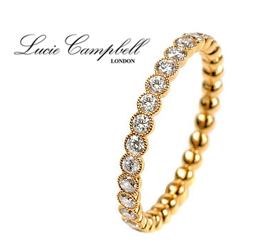 Lucie Campbell 18K yellow gold eternity band with a full circle of diamonds - £2,250