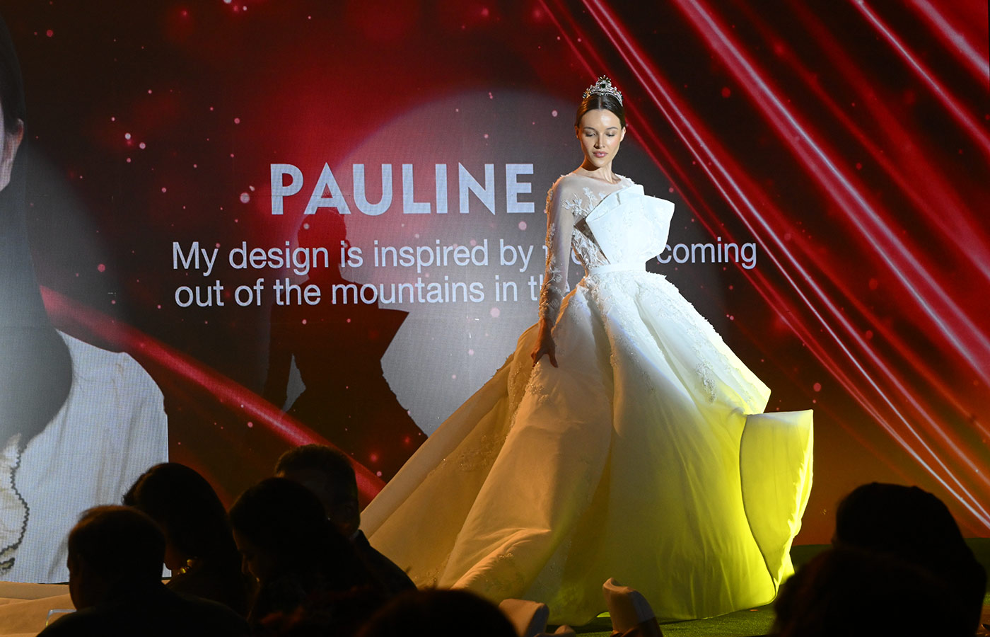  A model at WADA, The World Jewellery Design Competition ceremony wearing an Ezra Couture gown
