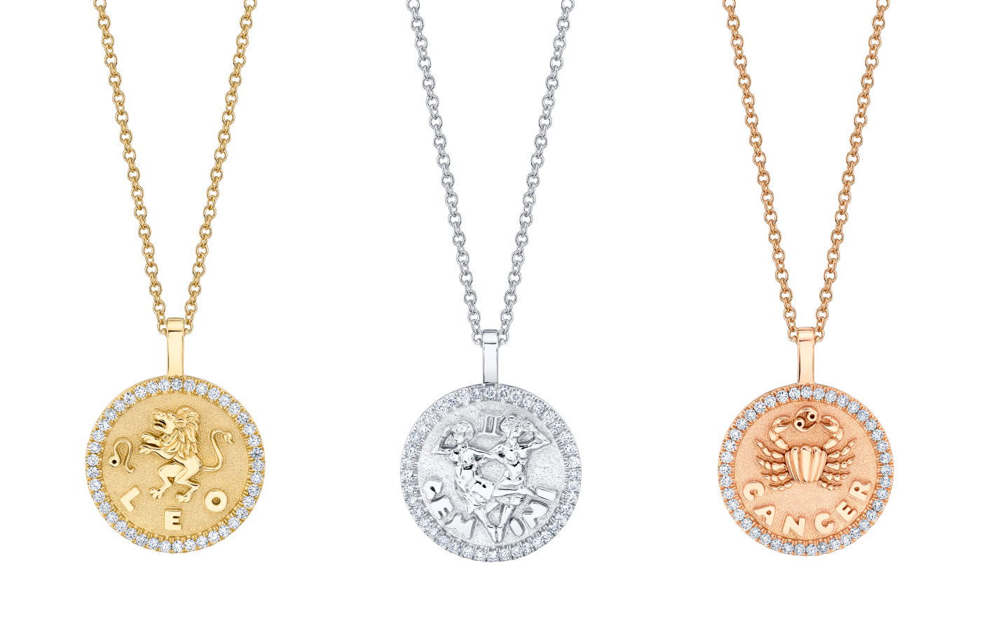  Anita Ko Zodiac necklaces in gold, white gold, rose gold and diamond 
