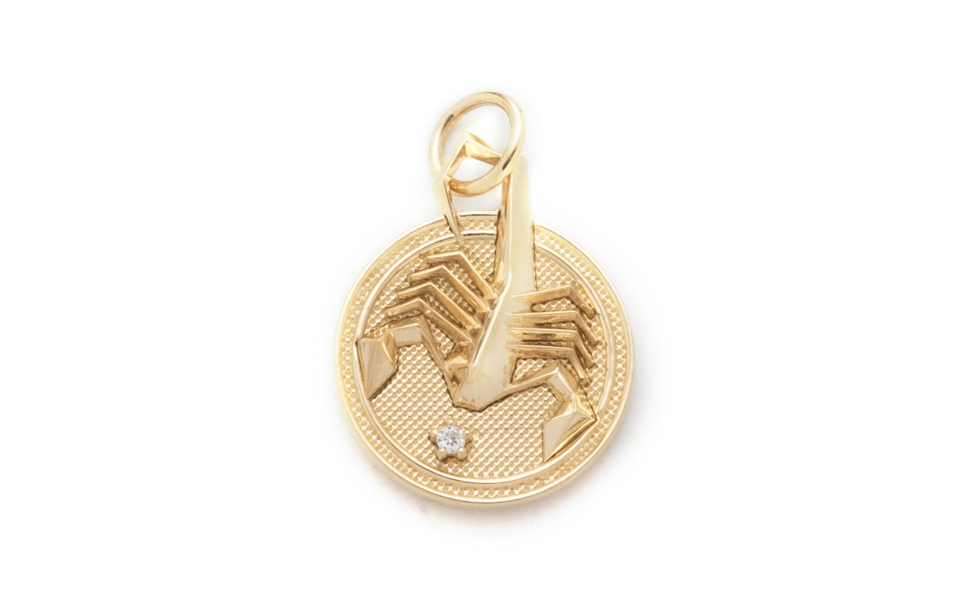 Foundrae Scorpio Astrology charm in gold and diamond