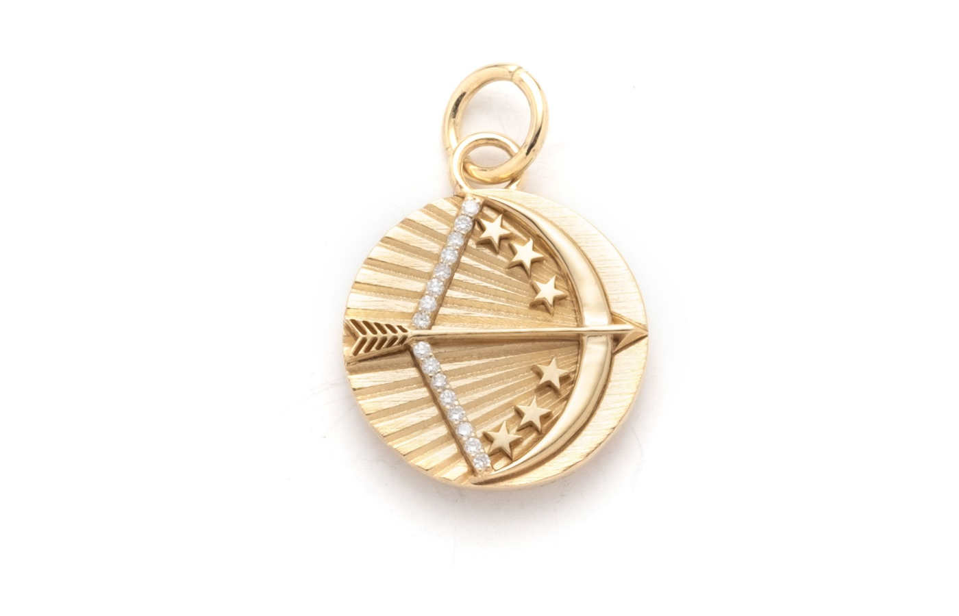  Foundrae Sagittarius Astrology charm in gold and diamond