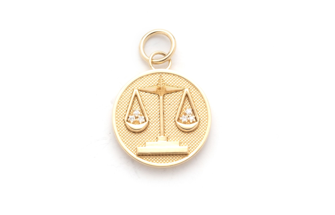  Foundrae Libra Astrology charm in gold and diamond