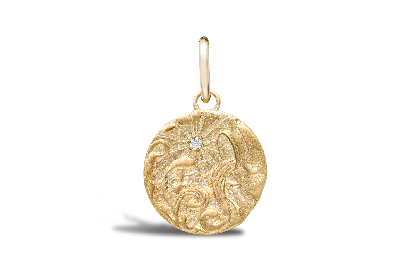  Pragnell Aquarius Zodiac charm in gold and diamond