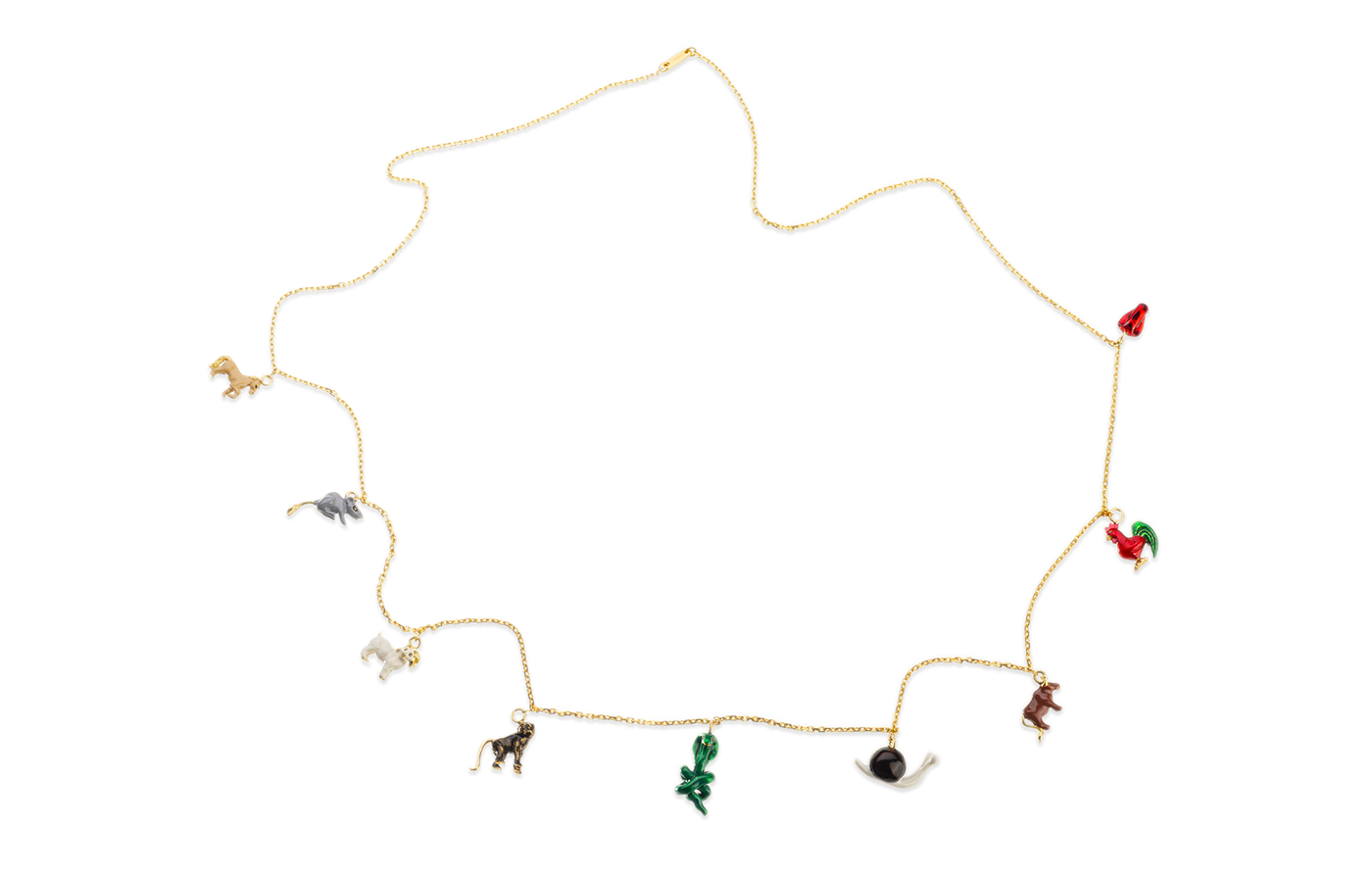  Solange Chinese Zodiac necklace in gold and enamel