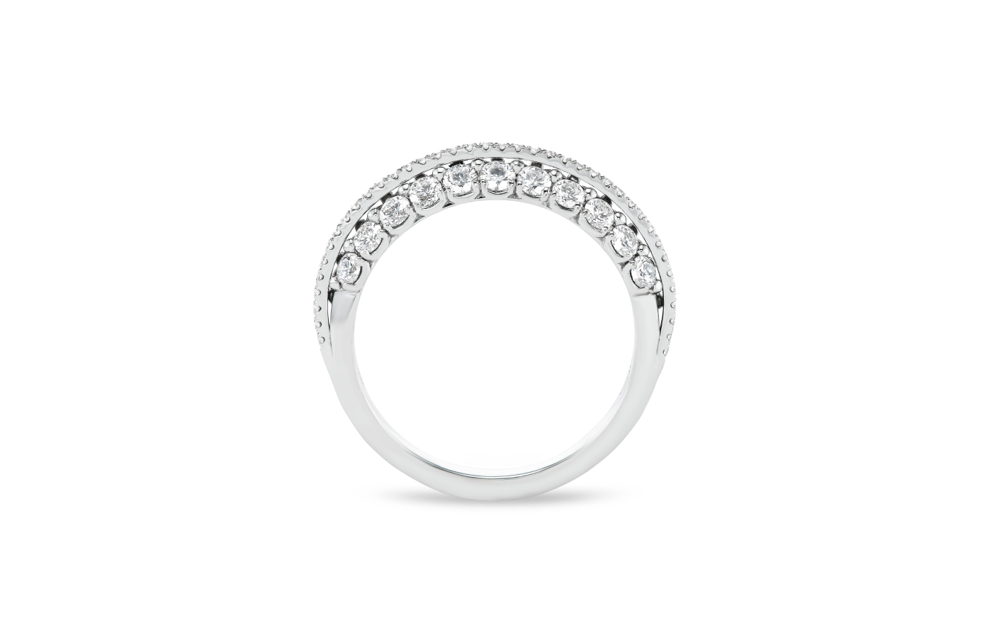  ZARIG Rock diamond ring in 18k white gold 