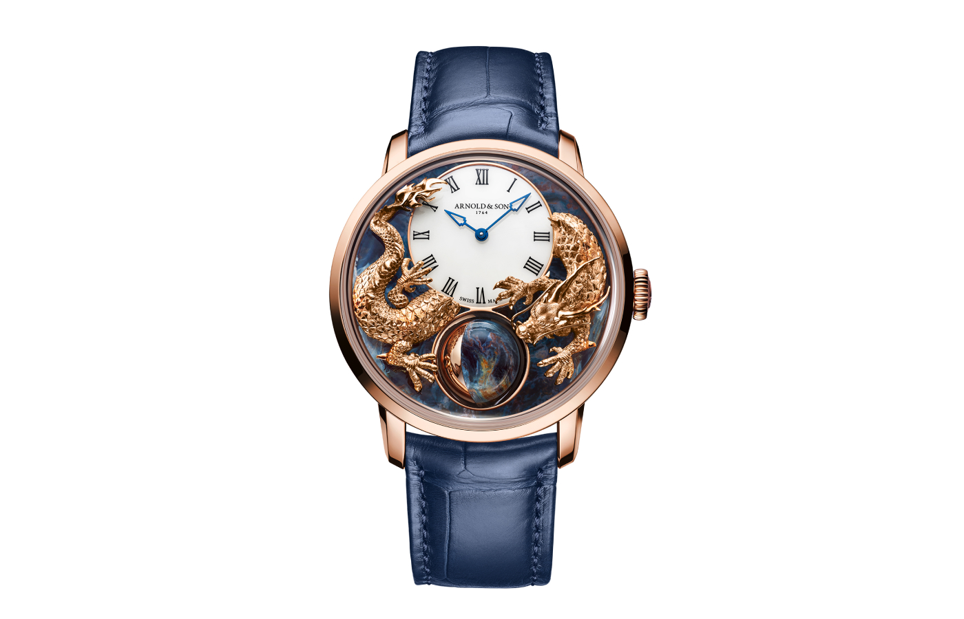  Arnold & Son Luna Magna watch in rose gold and pietersite 